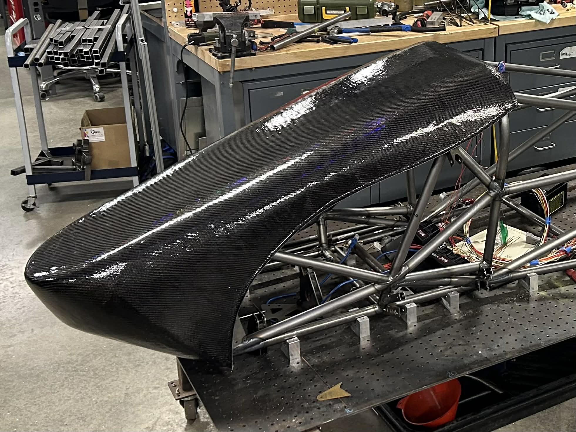 Finished carbon fiber nose cone